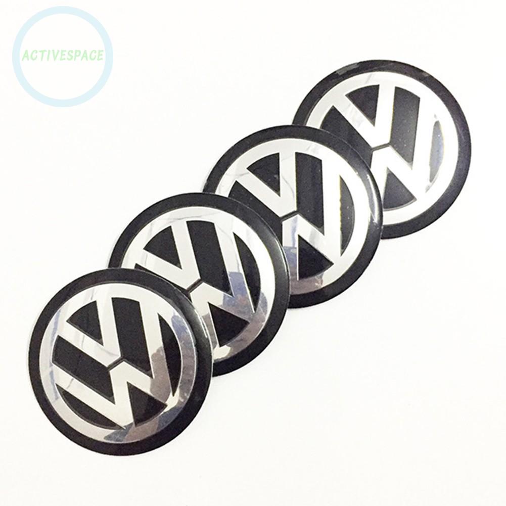 4 Nắp Chụp Mâm Bánh Xe In Logo Volkswagen 45mm