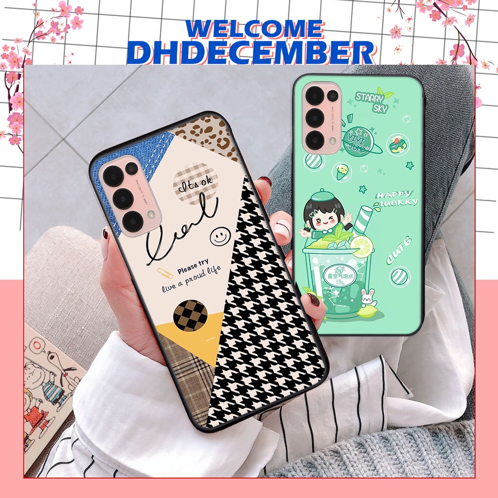 Ốp lưng Oppo RENO 5 in hình nice ,good luck happy ốp xinh viền dẻo đẹp chất