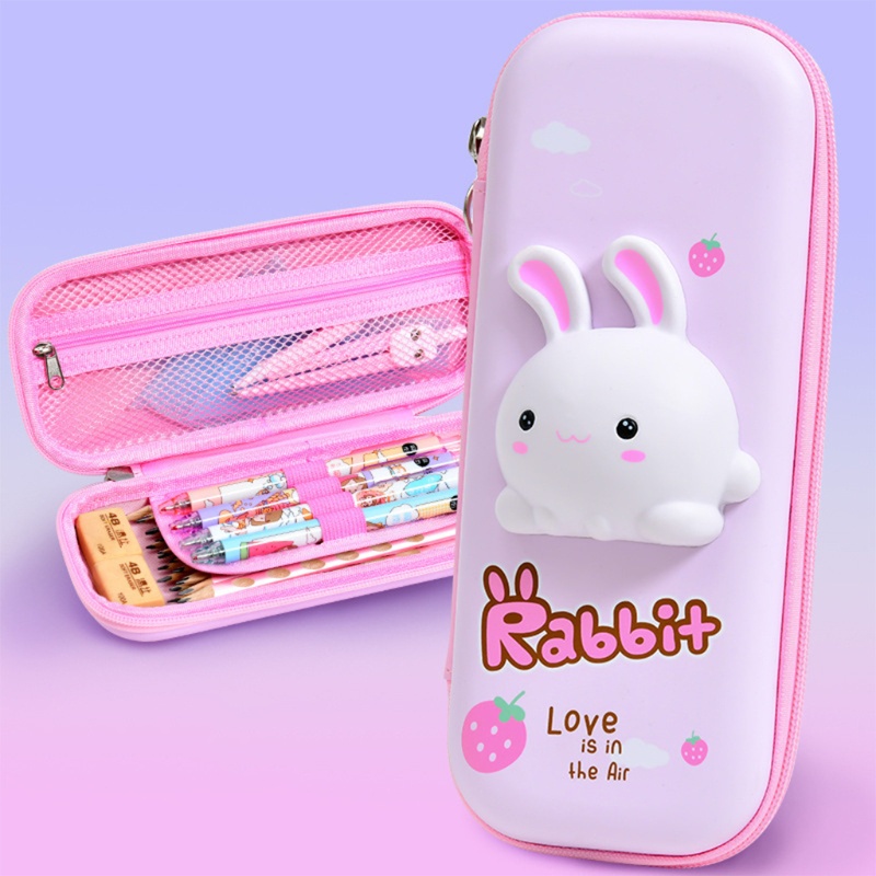 Túi Đựng Bút In Nổi Họa Tiết Động Vật Hoạt Hình 3D Dễ Thương Cho Học Sinh