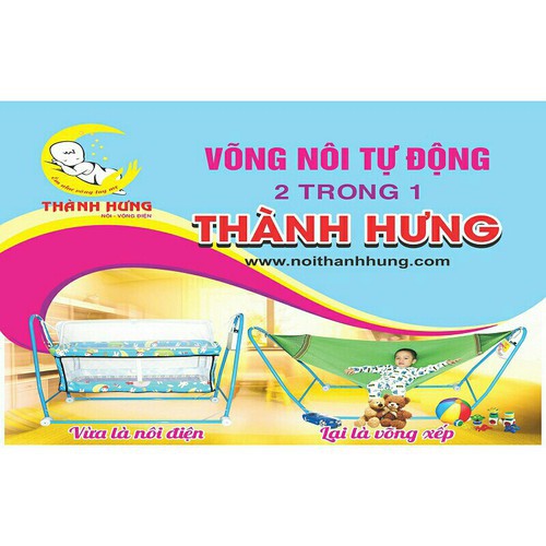 Võng tự đưa cho bé, Võng nôi tự đưa màu xanh( Có ảnh thật Tặng kèm màn +2 dây coloa)