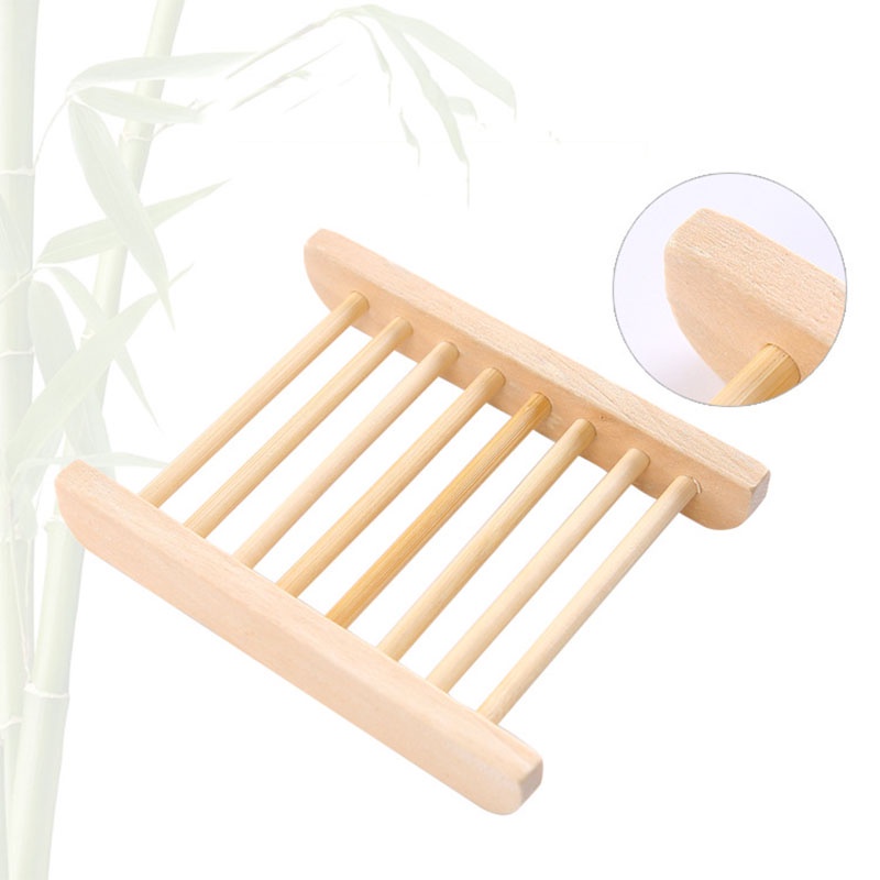 BUMARL  Wooden Soap Box Bathroom Large Free Perforation Drain Rack Simple and Small Items Great Utility
