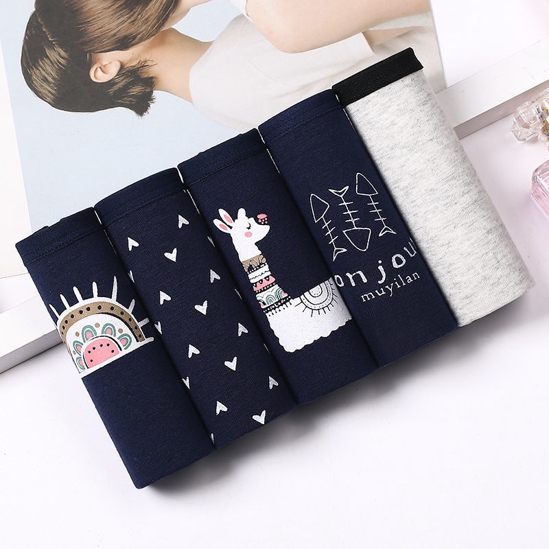 5/7Thanh95%Cotton Nữ Lót Bông Eo Tóm Tắt Sinh Viên Kích Thước Lớn Nhật Bản Hàn Quốc Sexy Cô Gái Dễ Thương