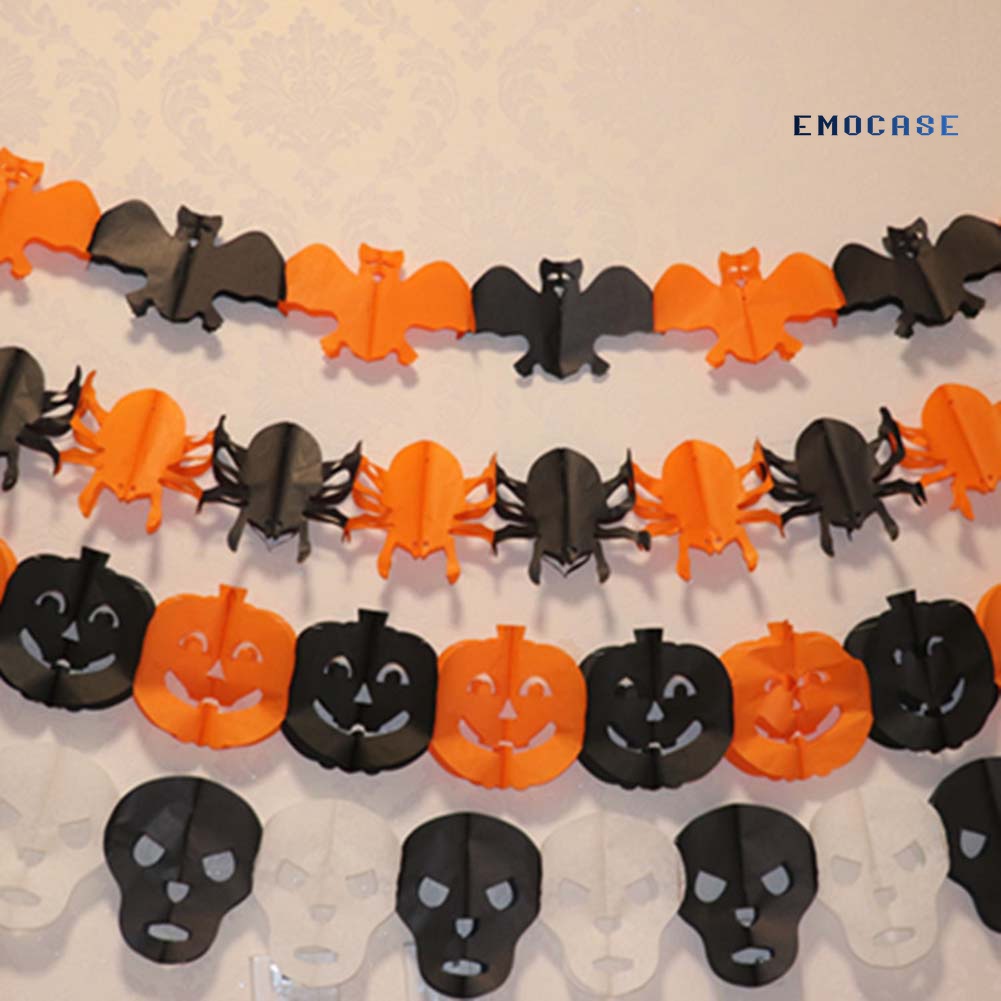 Dải Băng Trang Trí Tiệc Halloween 300cm Chủ Đề Nhện Dơi Bí Ngô