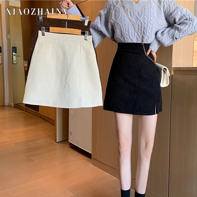 Chân váy chữ A Xiaozhainv màu trơn cho nữ