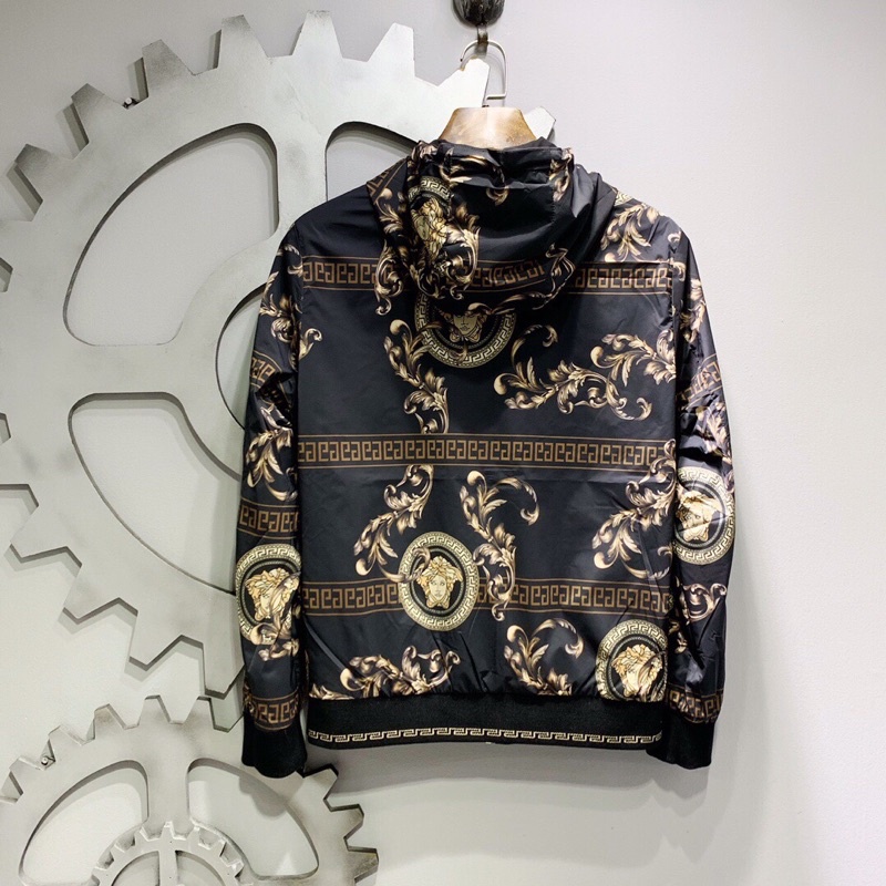 Áo khoác gió nam thương hiệu Versace cao cấp hoạ tiết logo thương hiệu mặc được hai mặt