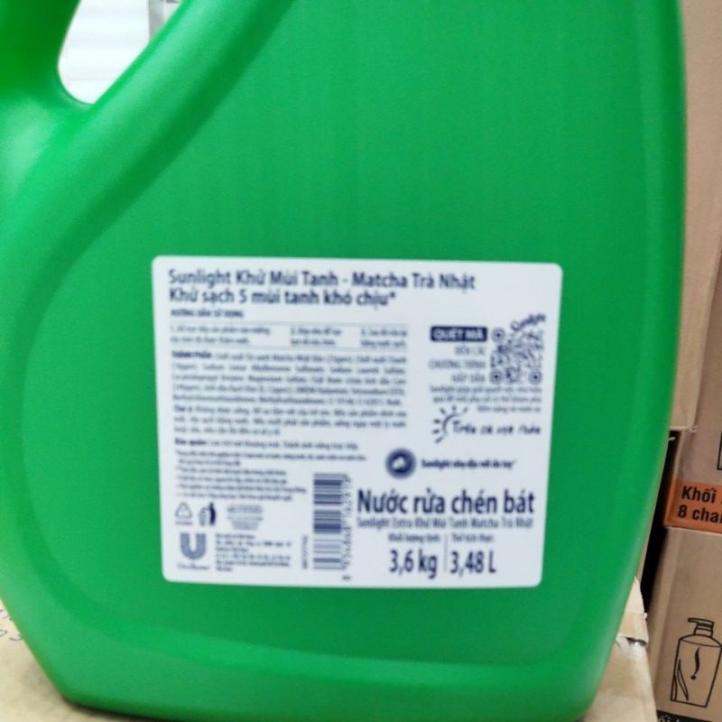 Nước rửa chén sunlight trà xanh 3,6kg