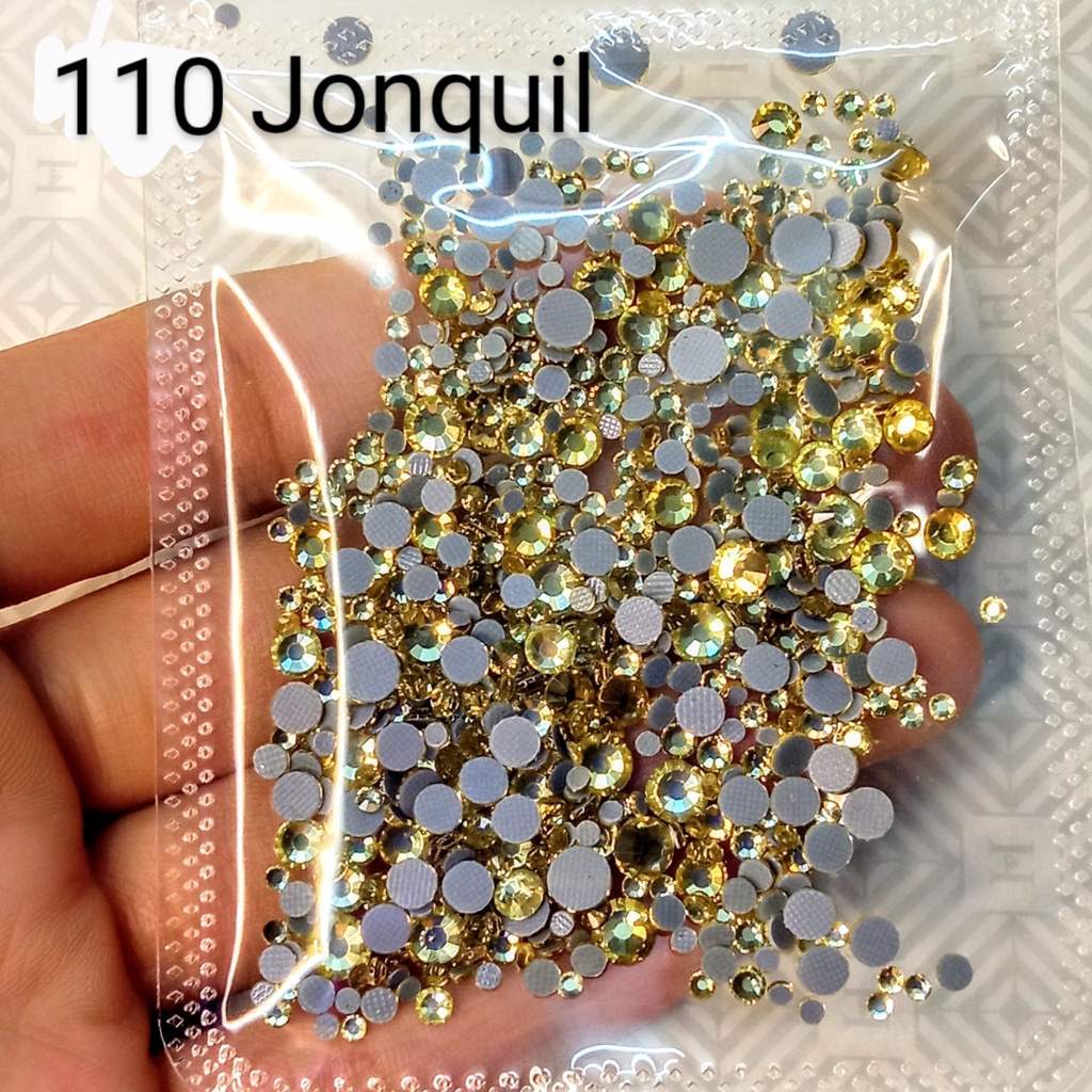 ĐÁ ĐÍNH NAIL -110 JONQUIL - TÚI MIX SIZE -ĐÁ CHÂN KEO LƯỚI
