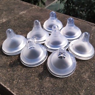 Núm ti siêu mềm Silicone Plus cổ rộng và cổ hẹp cho bình Pigeon, Lansinoh, Wesser, Kichi, Gb, Babuu baby