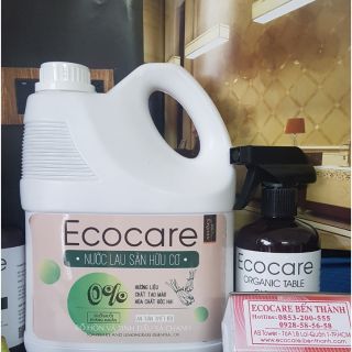 Combo 2 can nước lau sàn hữu cơ sả chanh Ecocare size 4l, giúp đuổi muỗi