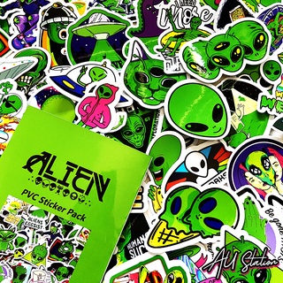 Sticker ALIEN - Người ngoài hành tinh - sticker nhựa PVC không thấm nước, dán nón bảo hiểm, laptop, điện thoại, Vali, xe