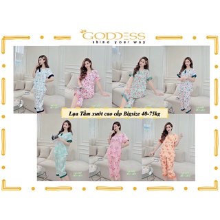 Bộ đồ Pijama nữ Lụa Tằm xướt 💖 Đồ ngủ lửng Bigsize 40-75kg Lụa cao cấp mềm mịn mát lịm