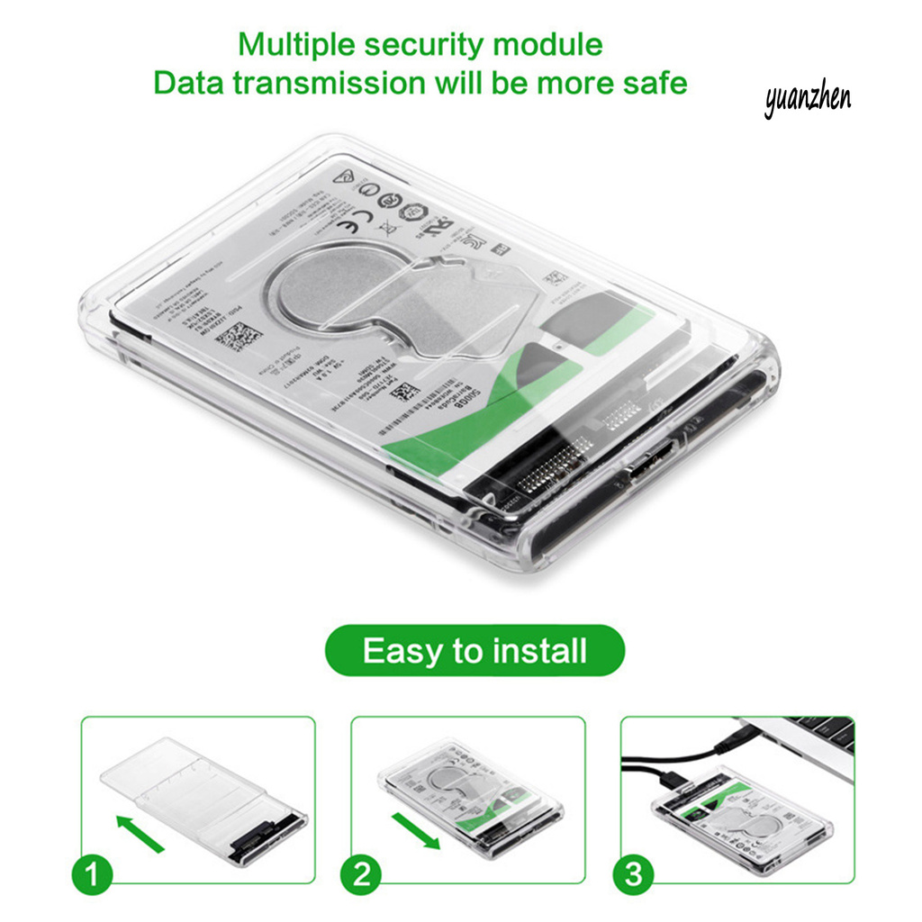 Hộp Đựng Ổ Cứng Trong Suốt 2.5 Inch Usb3.0 Sata Sang Micro B Hdd / Ssd Cho Máy Tính | BigBuy360 - bigbuy360.vn