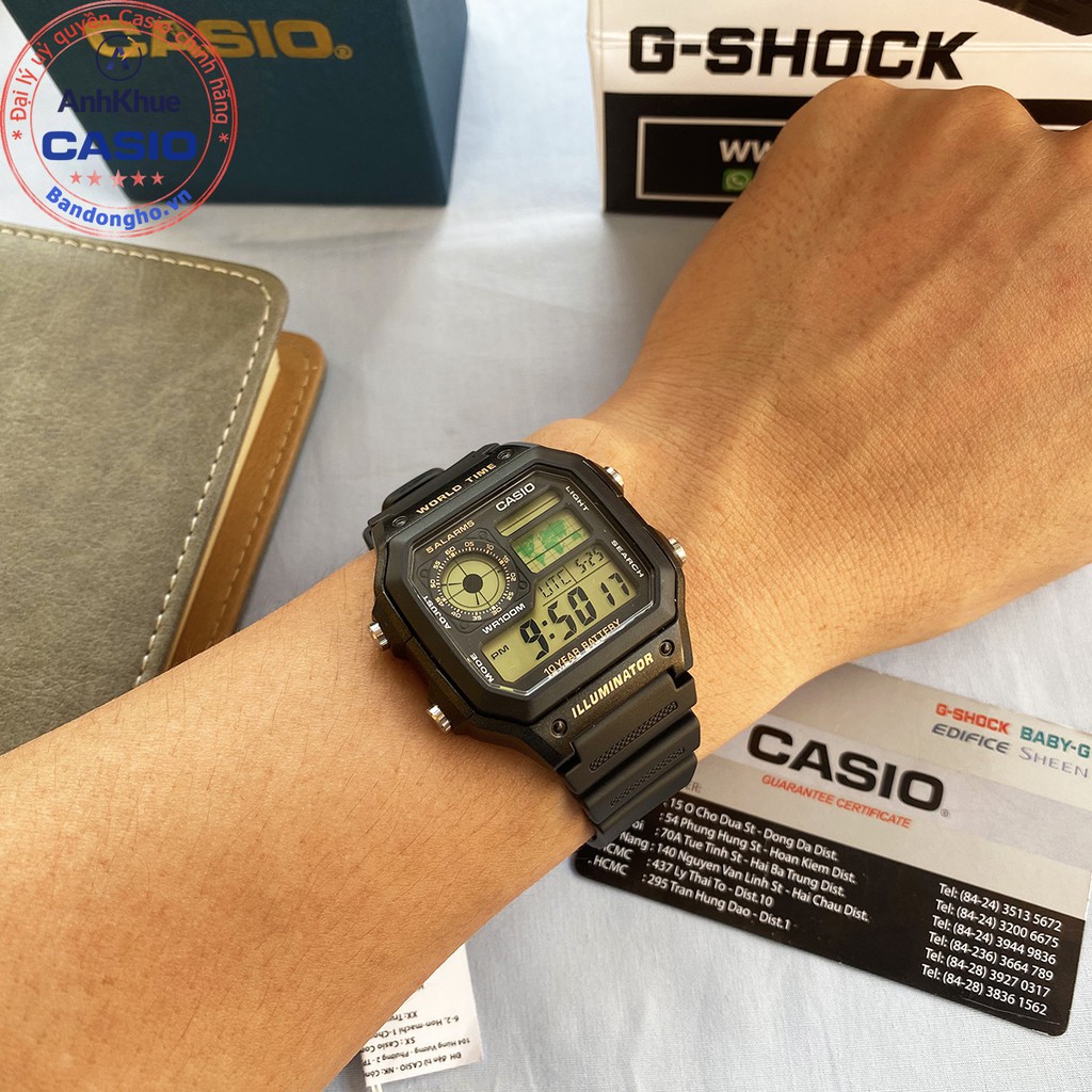 Đồng hồ nam Casio AE-1200 ❤️ ⌚𝐂𝐀𝐒𝐈𝐎 ❤️ AE-1200WH-1AV AE-1200WH-1B AE-1200WHB đồng hồ nam chính hãng Anh Khuê