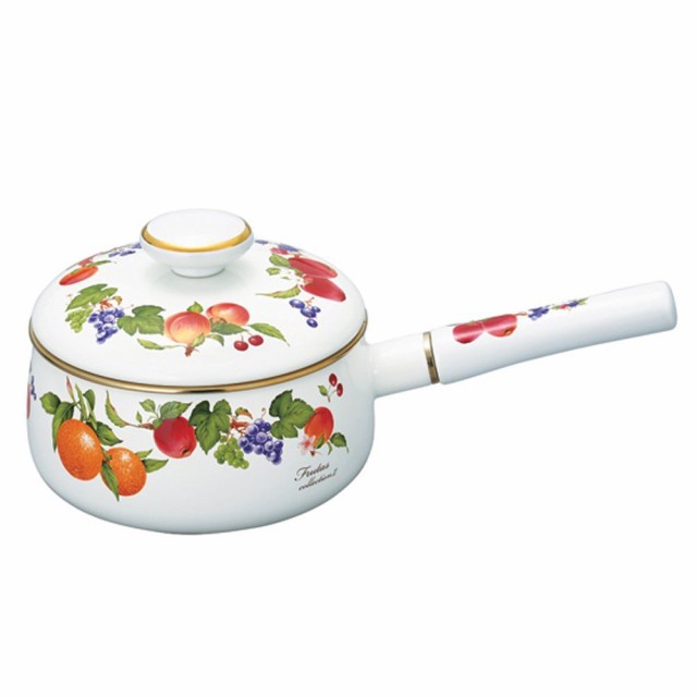 Quánh tráng men Nhật Bản FTC-16S có nắp, đường kính 16cm, dung tích 1,5L | Sa Maison x Fujihoro