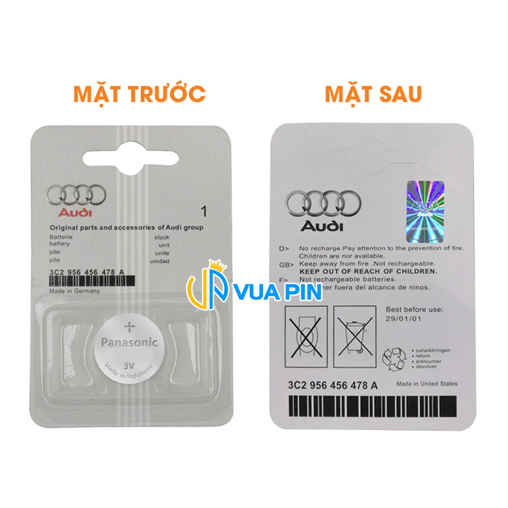 Pin chìa khóa ô tô Audi A8L chính hãng Audi sản xuất tại Indonesia 3V