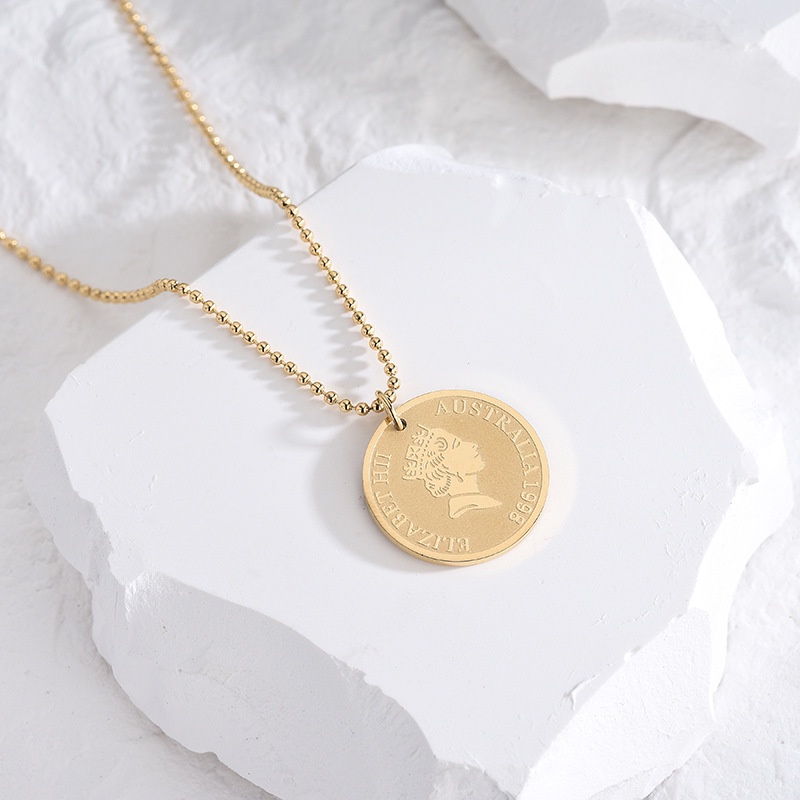 Vòng cổ Mặt Đồng Xu Phong Cách Retro Thời Trang Hàn Quốc