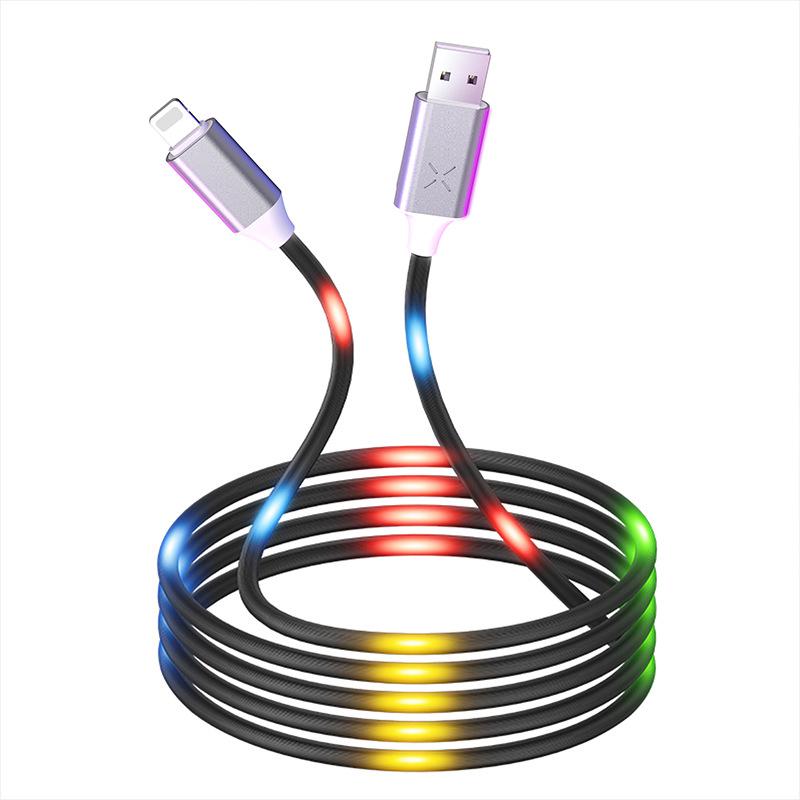 Cáp Sạc Usb Có Đèn Led Phát Sáng Cho Iphone 8 7 6 X/Xs Samsung S10 S9