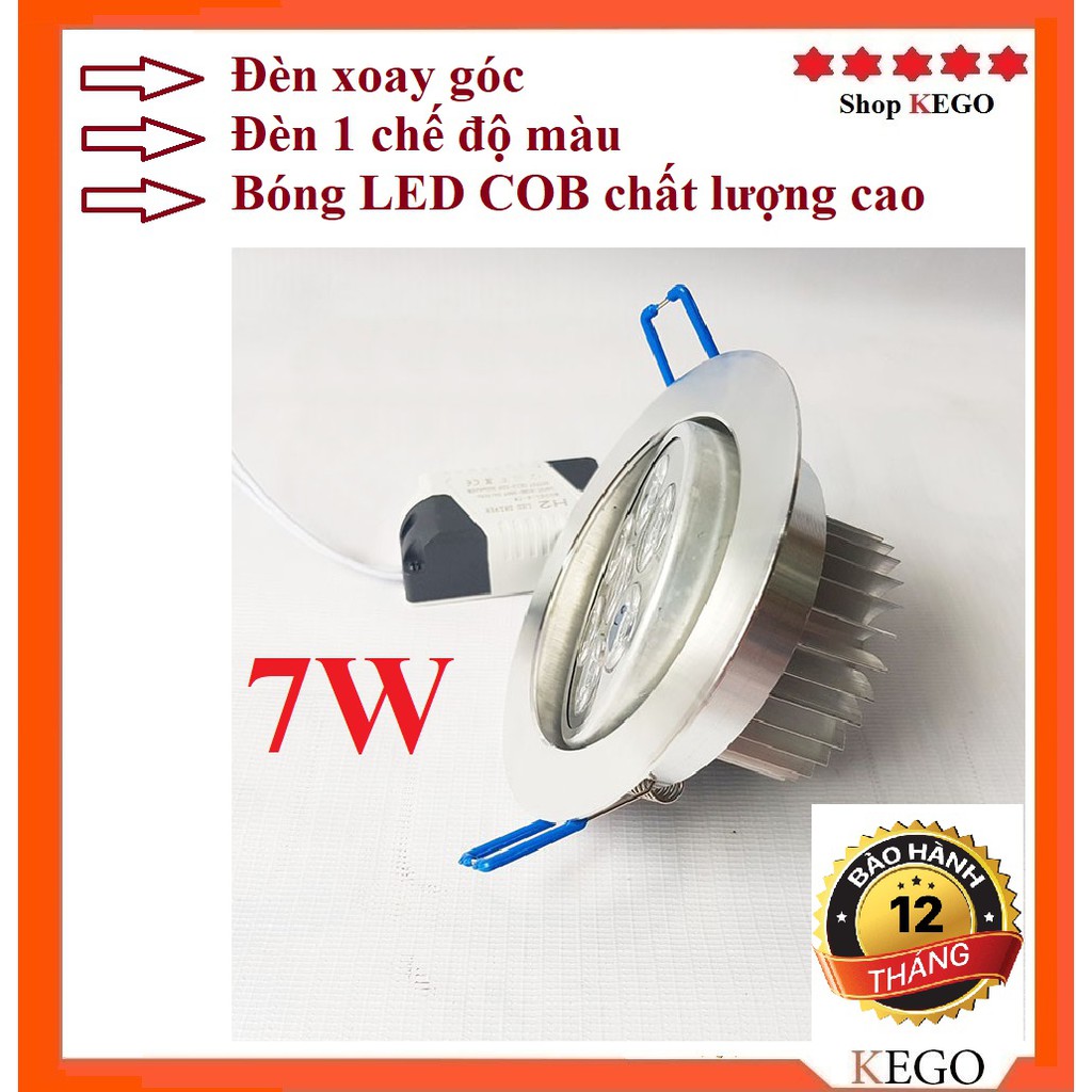 Đèn LED âm trần mắt trâu COB, mắt ếch xoay góc 7w,9w Bảo Hành 1 năm