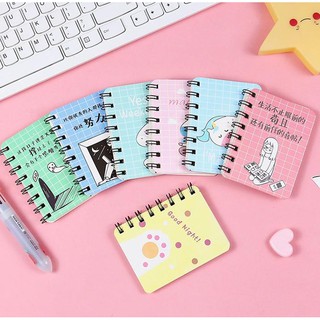 SỔ TAY GHI CHÉP MINI LÒ XO GÁY XOẮN NHỎ HÌNH HOẠT HÌNH ĐÁNG YÊU