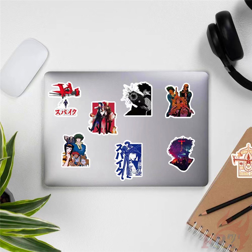 ❉ Hình Dán Cowboy Bebop Series 03 ❉ Bộ 50 Miếng Dán Chống Thấm Nước Màu Đen Hình Anime Spike Spiegel Jet Thời Trang DIY