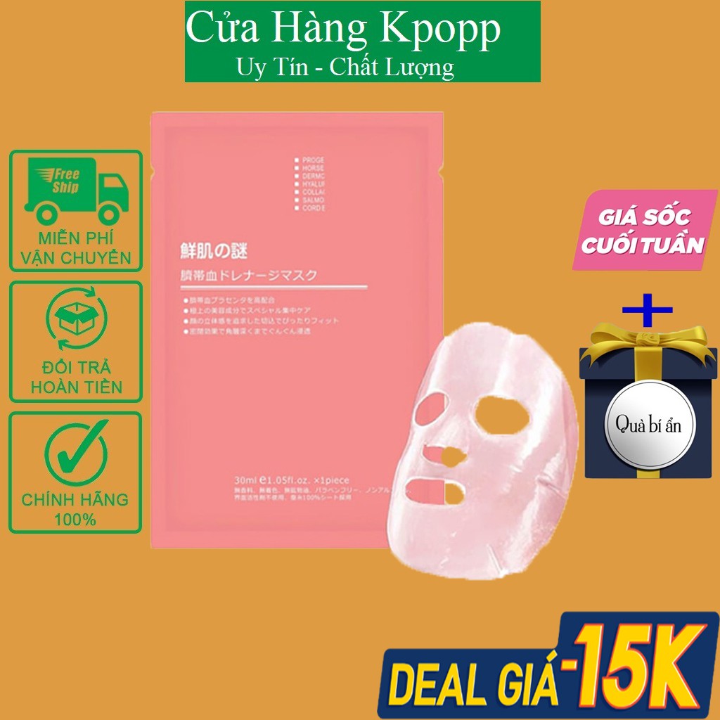 Mặt nạ nhau thai cừu cuống rốn tế bào gốc Nhật Bản Rwine Beauty  dưỡng da, cung cấp độ ẩm, tái tạo collagen NEW