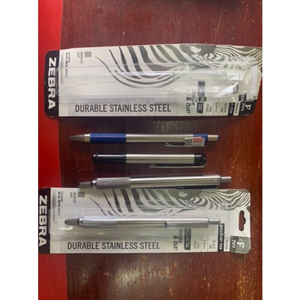 ⛄️1 gói Bút bi Zebra F-701 có thể rút ra bằng thép không gỉ - Mỹ