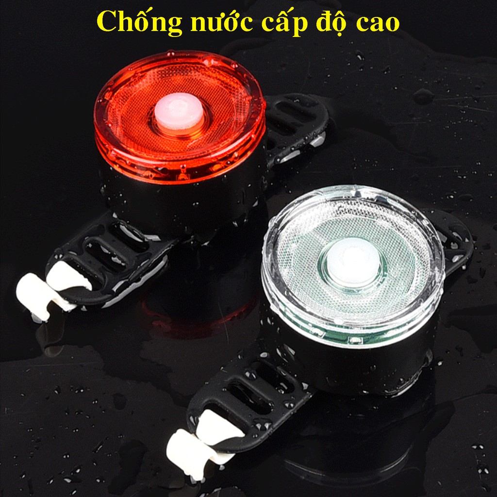 Đèn LED Hậu Gắn Phía Sau Xe Đạp Tròn Chống Nước Sạc USB Với 5 Chế Độ Cảnh Báo An Toàn Đạp Xe Ban Đêm - D20