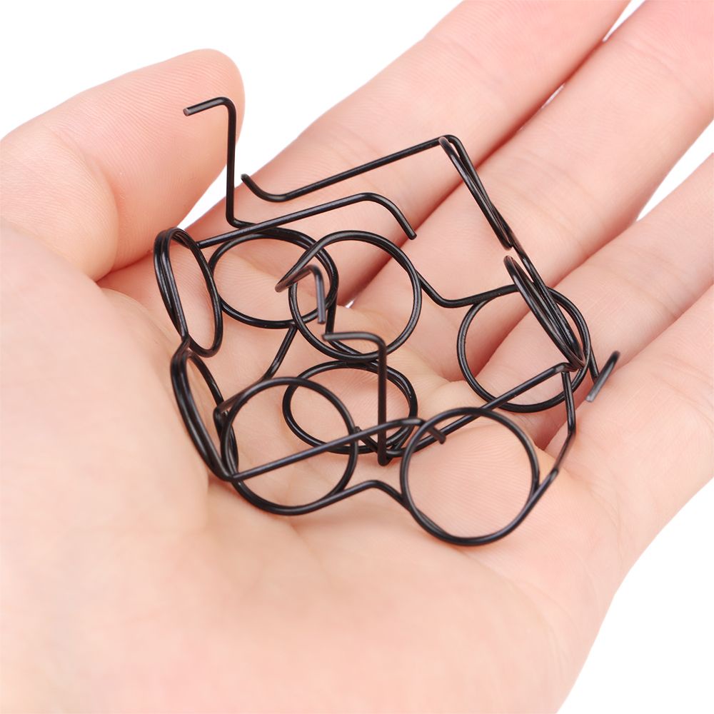 Set 5 mắt kính không tròng màu đen phong cách cổ điển cho búp bê