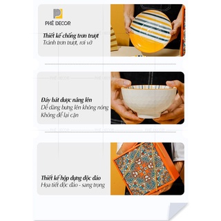 Bộ bát đĩa hoa văn cao cấp BD36 Phê Decor
