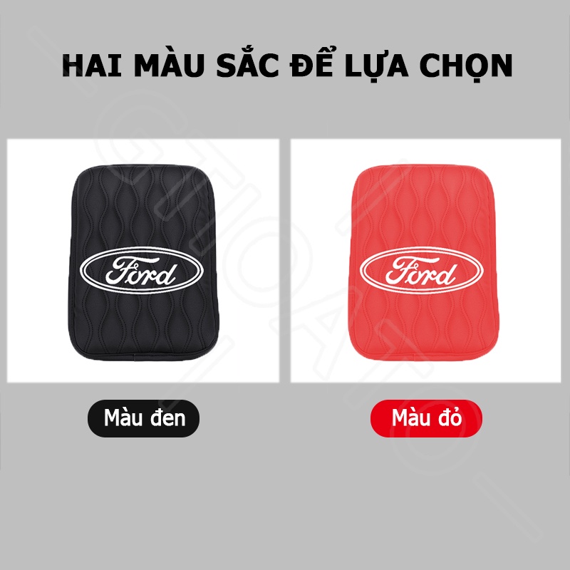 GTIOATO Đệm Tì Tay Ô Tô Đệm Da Lót Hộp Tỳ Tay Đệm Tỳ Tay Ô Tô Lót Hộp Tỳ Tay Đệm Kê Tay Cho Xe Hơi MiếNg LóT ChốNg ThấM ĐệM Tỳ Tay Trang Trí NộI ThấT Ô Tô Cho Ford Ranger Focus Everest Transit Fiesta Ecosport Mustang Raptor Explorer