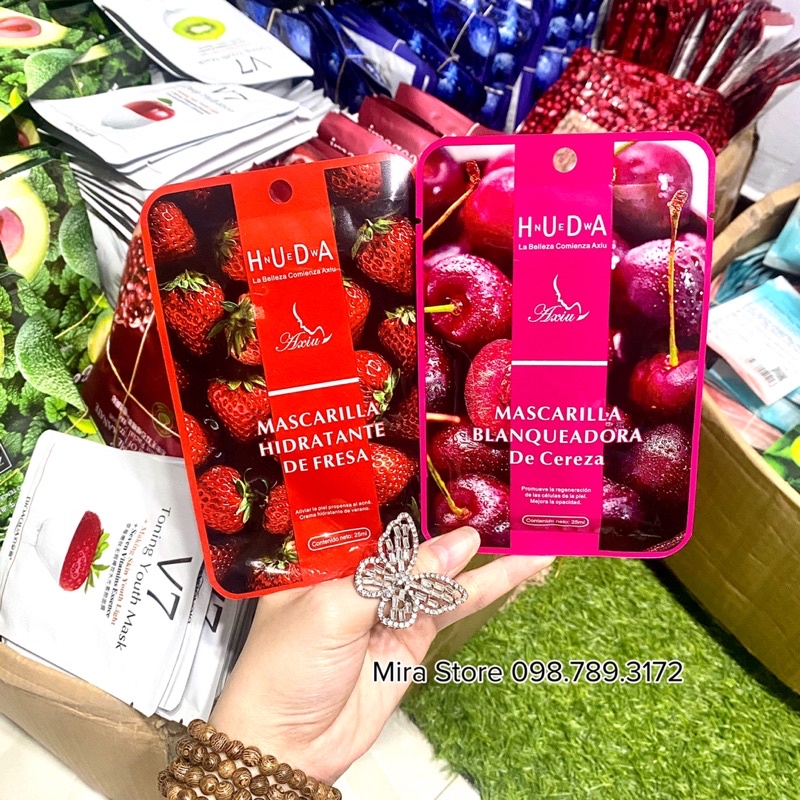 Mặt Nạ Trái Cây 2 Vị Dâu Tây và Chery Làm Trắng Da