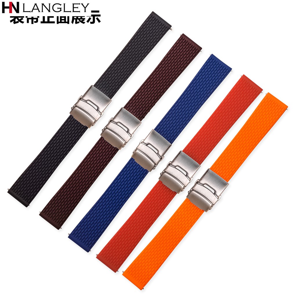 Dây Đeo Đồng Hồ Bằng Cao Su Silicon Mềm Kích Thước 18mm 20mm 22mm 24mm Dành Cho Gear S3 Huawei