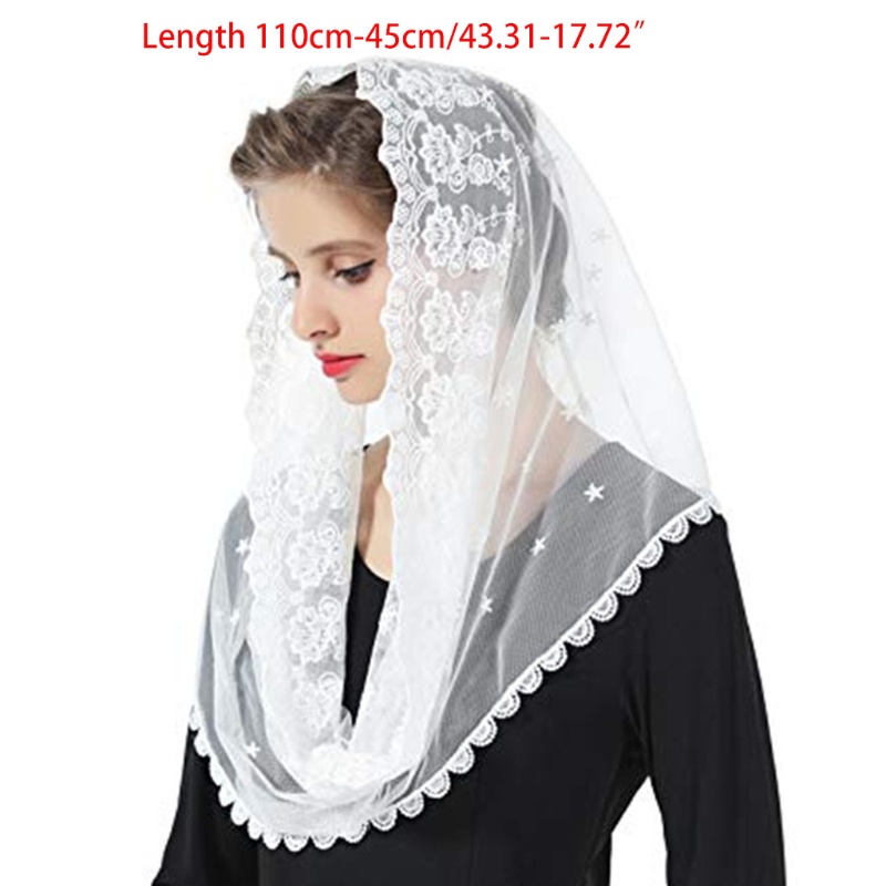 Khăn Trùm Đầu Phối Ren Hoa Phong Cách La Tinh Cho Cô Dâu