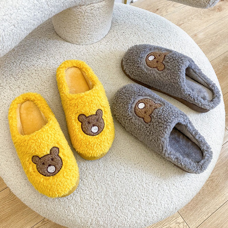 Dép Bông Đi Trong Nhà - Văn Phòng Hình Gấu Nâu Dễ Thương Cute