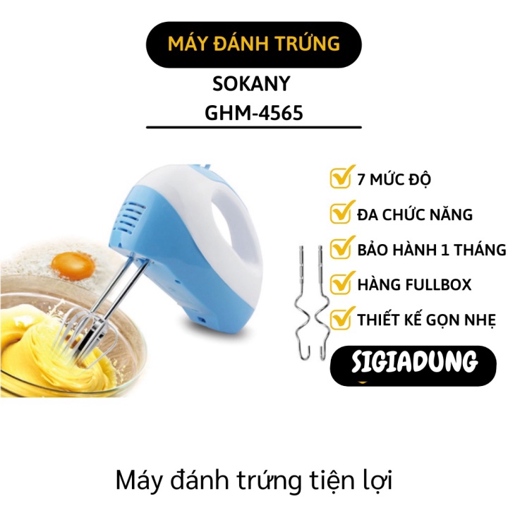 [SGD] Máy đánh trứng SOKANY GHM 4565 7 cấp độ Công suất cao, thiết kế thông minh - Dụng cụ nhà bếp  2337