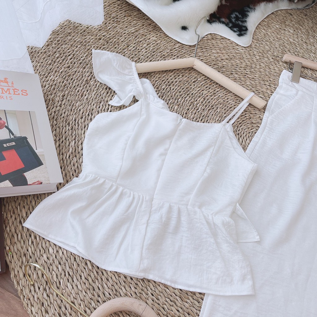 SET LỤA TẰM ÁO LỆCH VAI QUẦN ỐNG RỘNG ĐẸP LONG LANH CAO CẤP NỮ BN111 | BigBuy360 - bigbuy360.vn