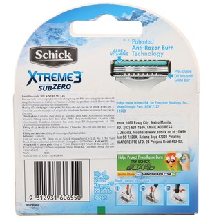 Vỉ 4 Lưỡi Dao Cạo Schick Xtreme3 4s
