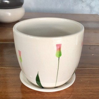 CHẬU SỨ HOA KÈM ĐĨA LÓT CHÂN nhiều size