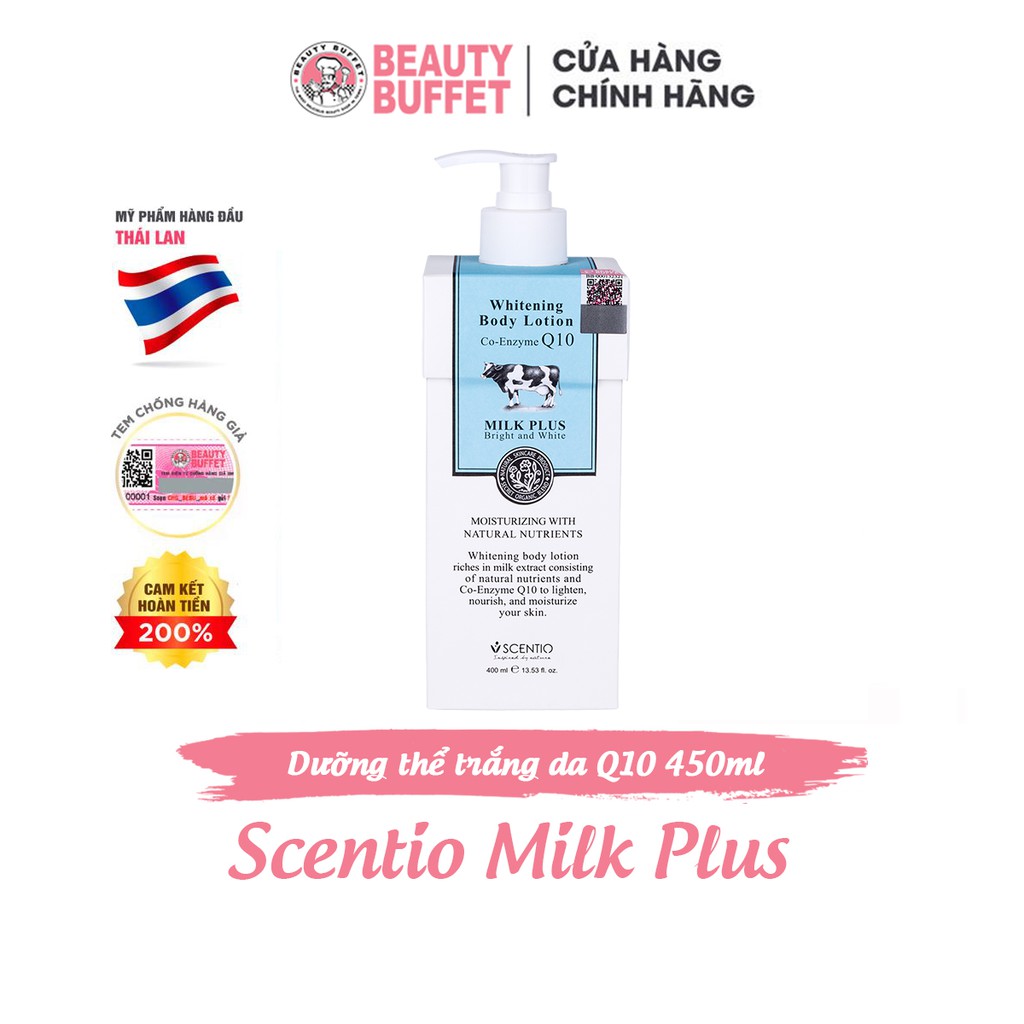 Dưỡng thể dưỡng trắng và trẻ hóa da Scentio Milk Plus 400ml