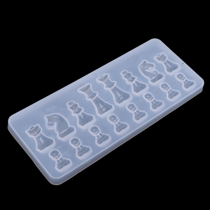 Khuôn silicone làm mặt dây chuyền hình bàn cờ vua quốc tế DIY tiện lợi