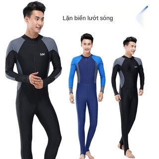 Bộ đồ lặn cỡ lớn dành cho nam quần dài tay dài một mảnh áo tắm giúp nhanh khô ấm và chống nắng Bộ đồ lặn sứa lướt sóng