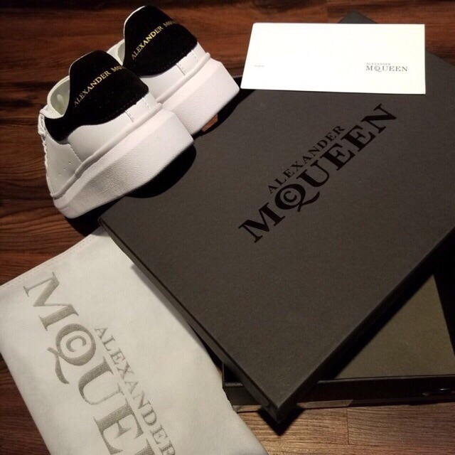 [Ảnh + Video]  Giày sneaker Alexander mc queen nữ đen gót trắng | BigBuy360 - bigbuy360.vn