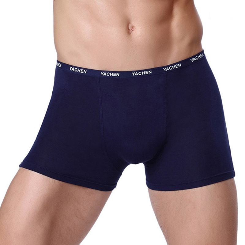 Quần Lót Boxer Màu Trơn Mềm Mại Thoáng Khí Thoải Mái Gợi Cảm Cho Nam