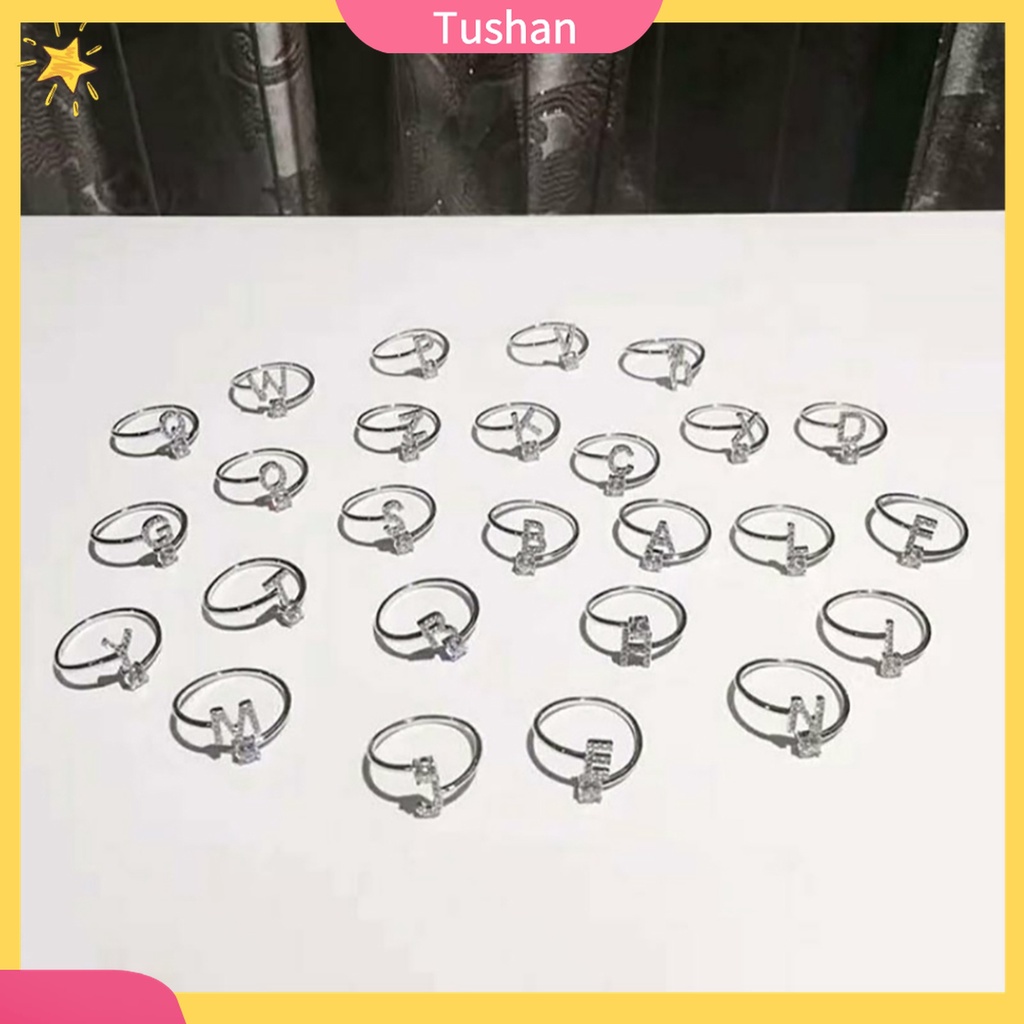 Nhẫn Đồng Khắc Chữ Thiết Kế Mở Có Thể Điều Chỉnh Kích Cỡ