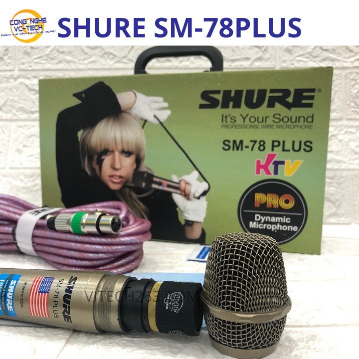 Micro Có Dây Cao Cấp SHURE SM-78PLUS-Chuyên Dùng Cho Âm Thanh Sân Khấu-Phòng KARAOKE, Sự Kiện...Bảo hành 12 tháng