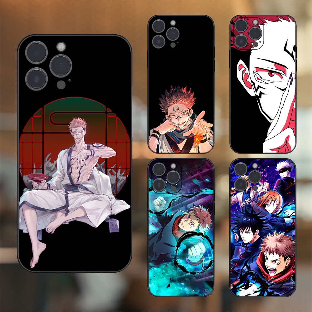 Ốp lưng iPhone 14 Pro Max dẻo đen cạnh vuông in hình Yuji Jujutsu Kaisen