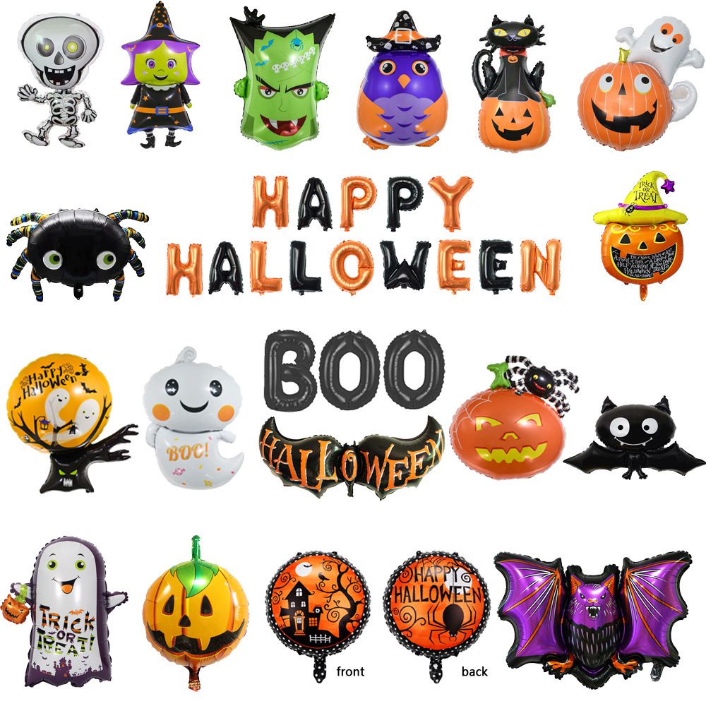 Bong bóng lá nhôm chủ đề Halloween trang trí tiệc tùng tiện dụng