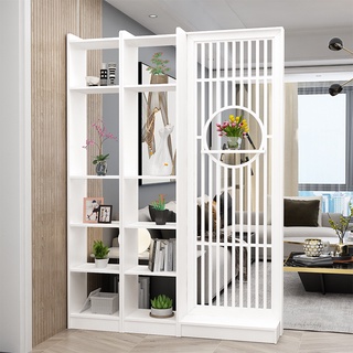 Vách ngăn phong thủy chắn phòng khách sọc dọc liền kệ hiện đại chính hãng IGA( 1vách-2kệ)- IG495