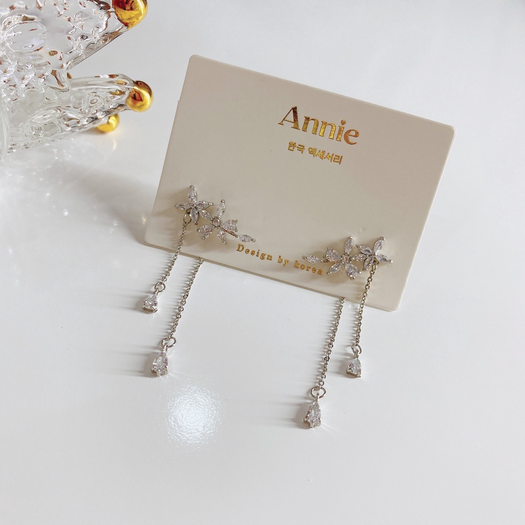 Bông tai pha lê tua rua cao cấp sang trọng ANNIE - N14