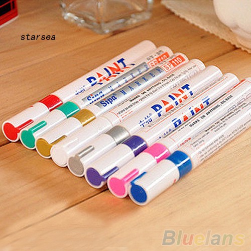 Bút đánh dấu dạng sơn vĩnh viễn 12 màu sắc chống thấm nước cho lốp xe hơi cao su